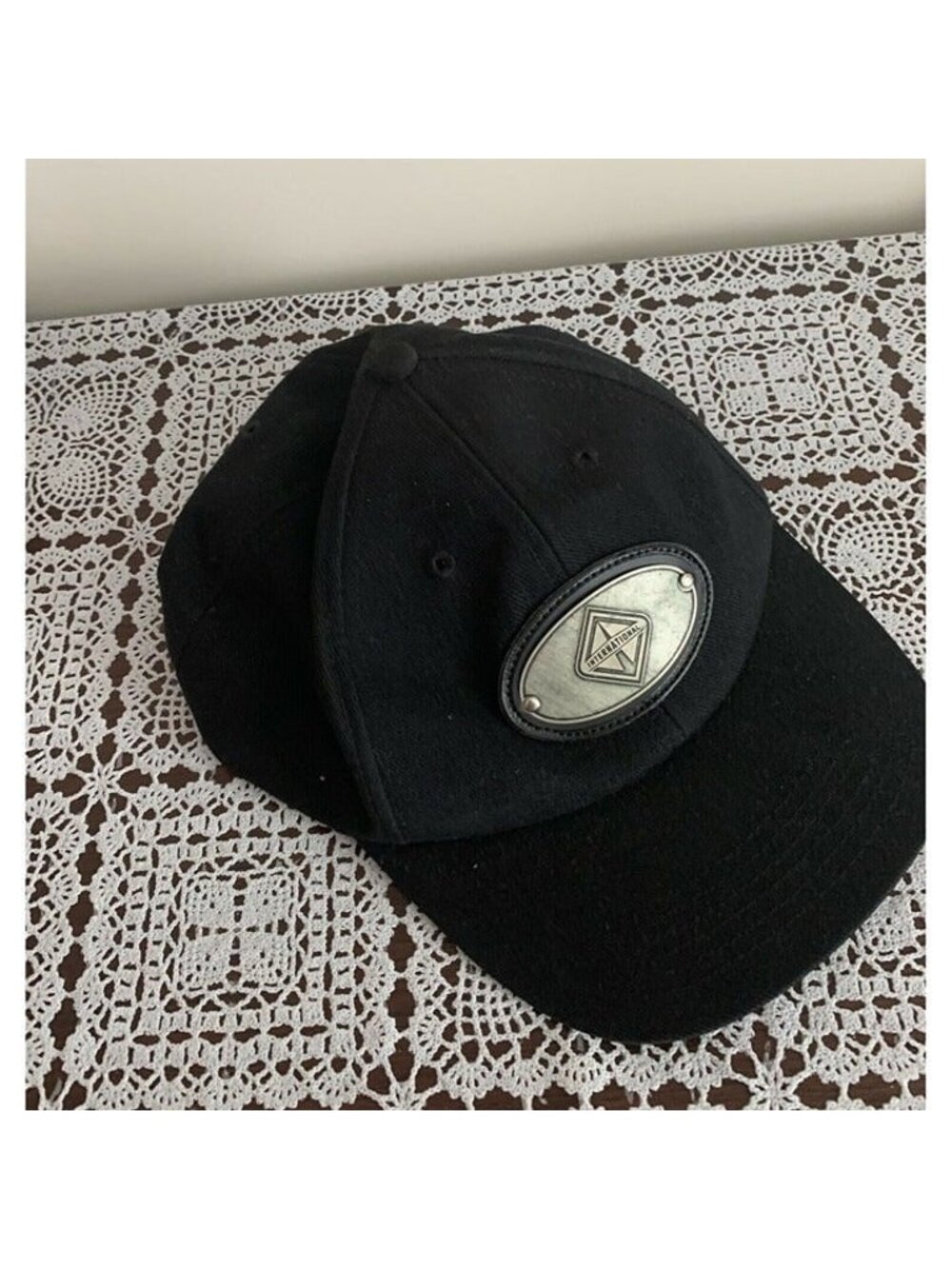 International 100th Anniversary 2002 Black Baseball Cap Hat Adjustable USA Made